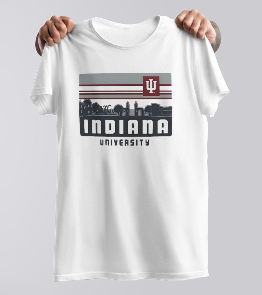 Indiana Hoosiers University Campus Skyline IU Logo Retro T-Shirt