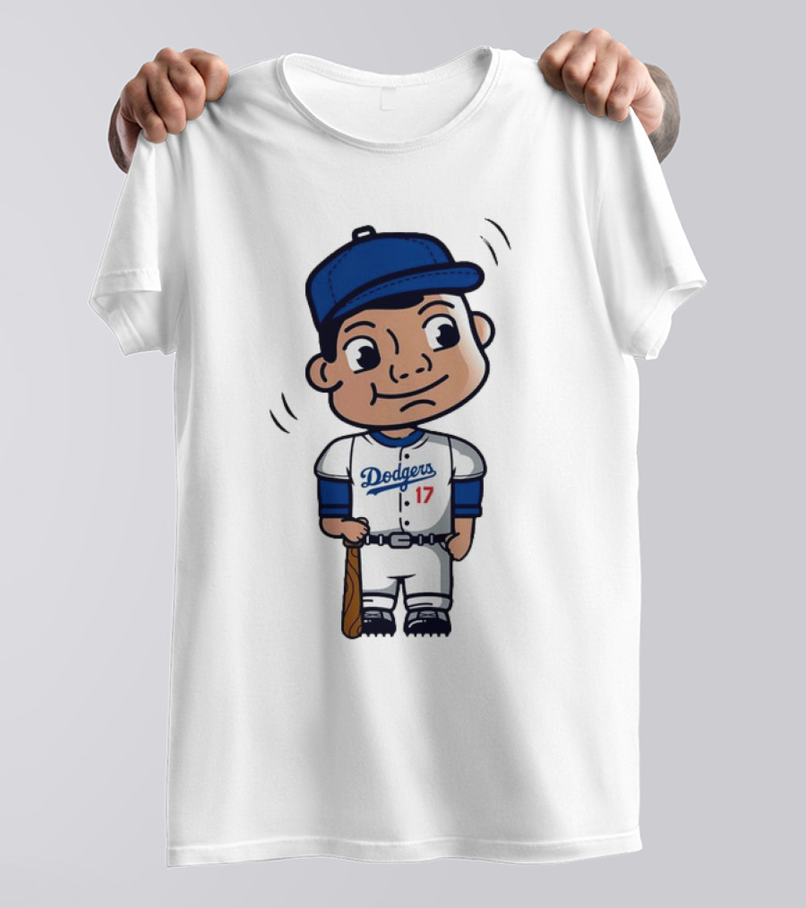 Shohei Ohtani Dodgers 17 Cartoon Bobblehead T-Shirt