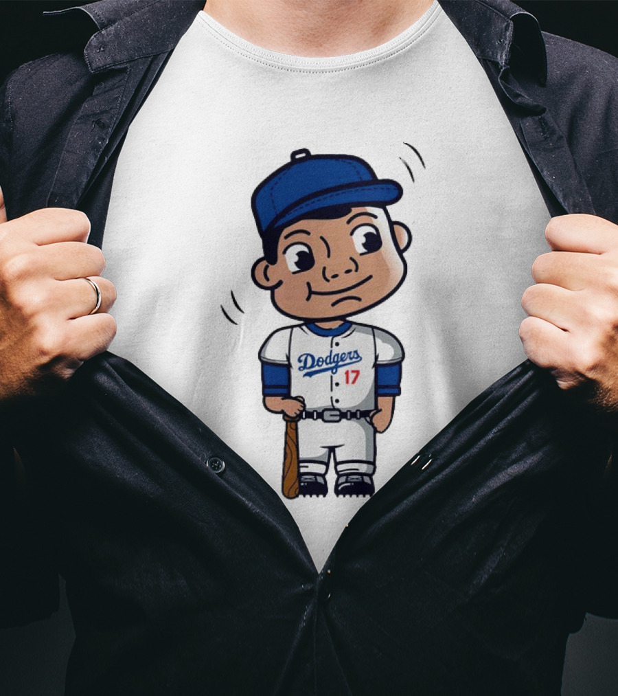 Shohei Ohtani Dodgers 17 Cartoon Bobblehead T-Shirt