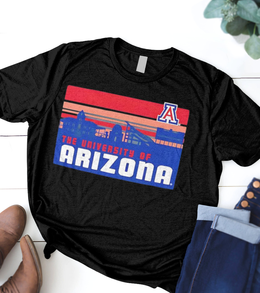 Arizona Wildcats University Of Arizona Skyline Retro T-Shirt