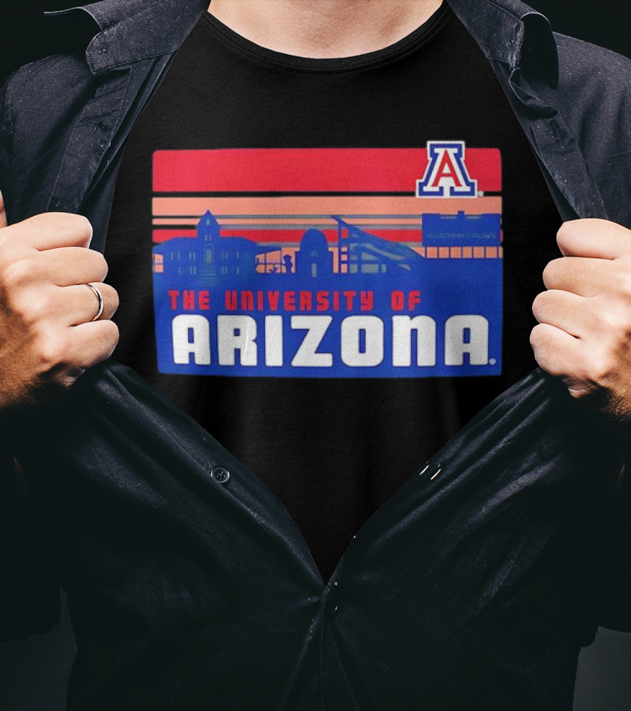 Arizona Wildcats University Of Arizona Skyline Retro T-Shirt