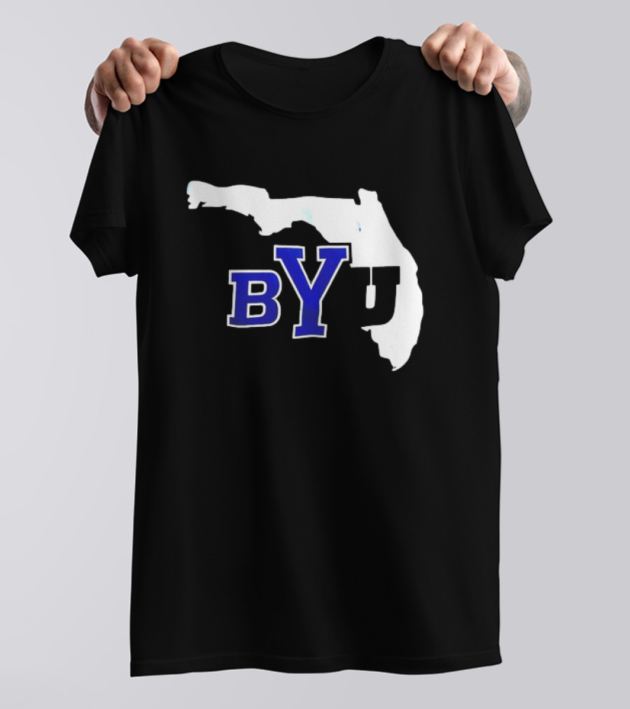 BYU Logo Over Florida Map T-Shirt