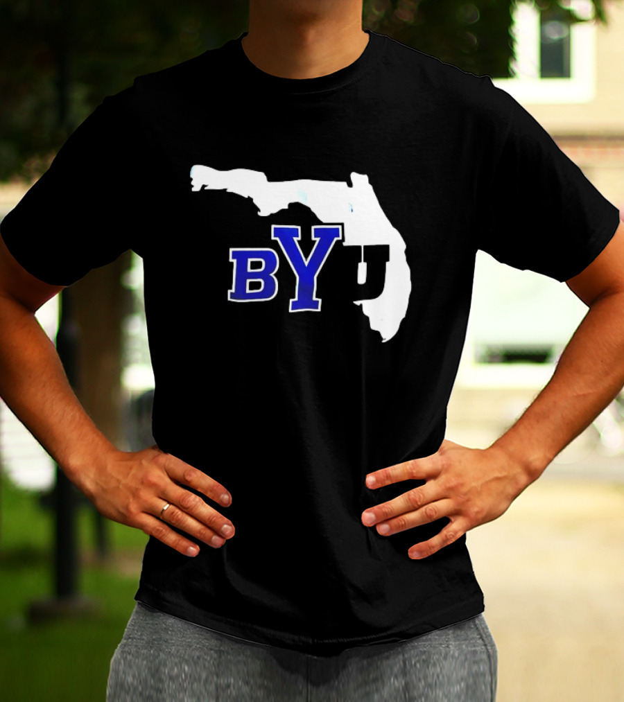 BYU Logo Over Florida Map T-Shirt