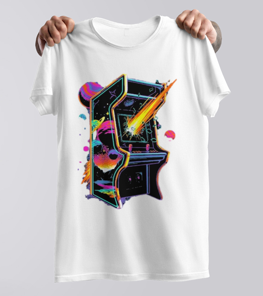 Arcade Nebula Intotheam Cosmic Retro Explosion T-Shirt