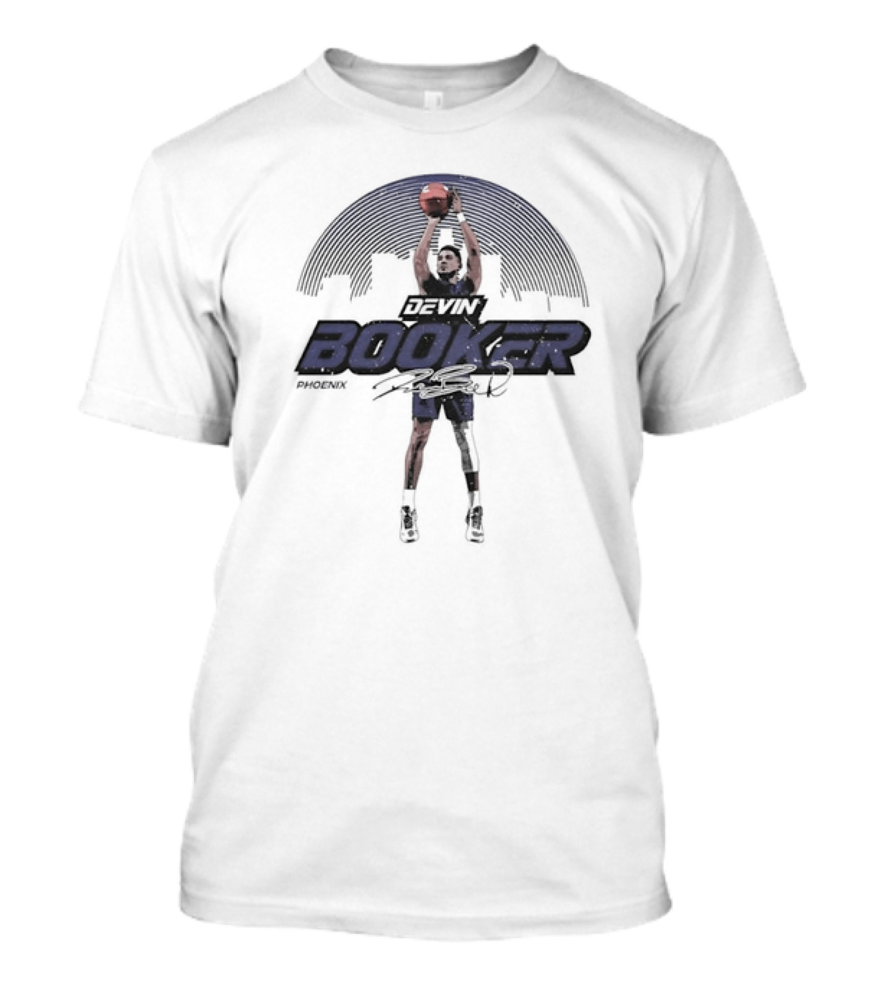 Devin Booker Phoenix Skyline Basketball Signature T-Shirt