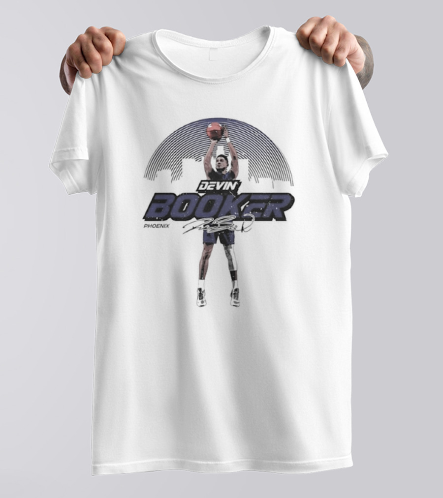 Devin Booker Phoenix Skyline Basketball Signature T-Shirt