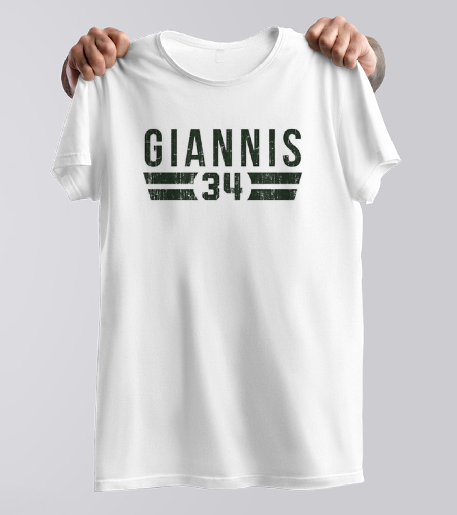 Giannis 34 Milwaukee Font Basketball T-Shirt