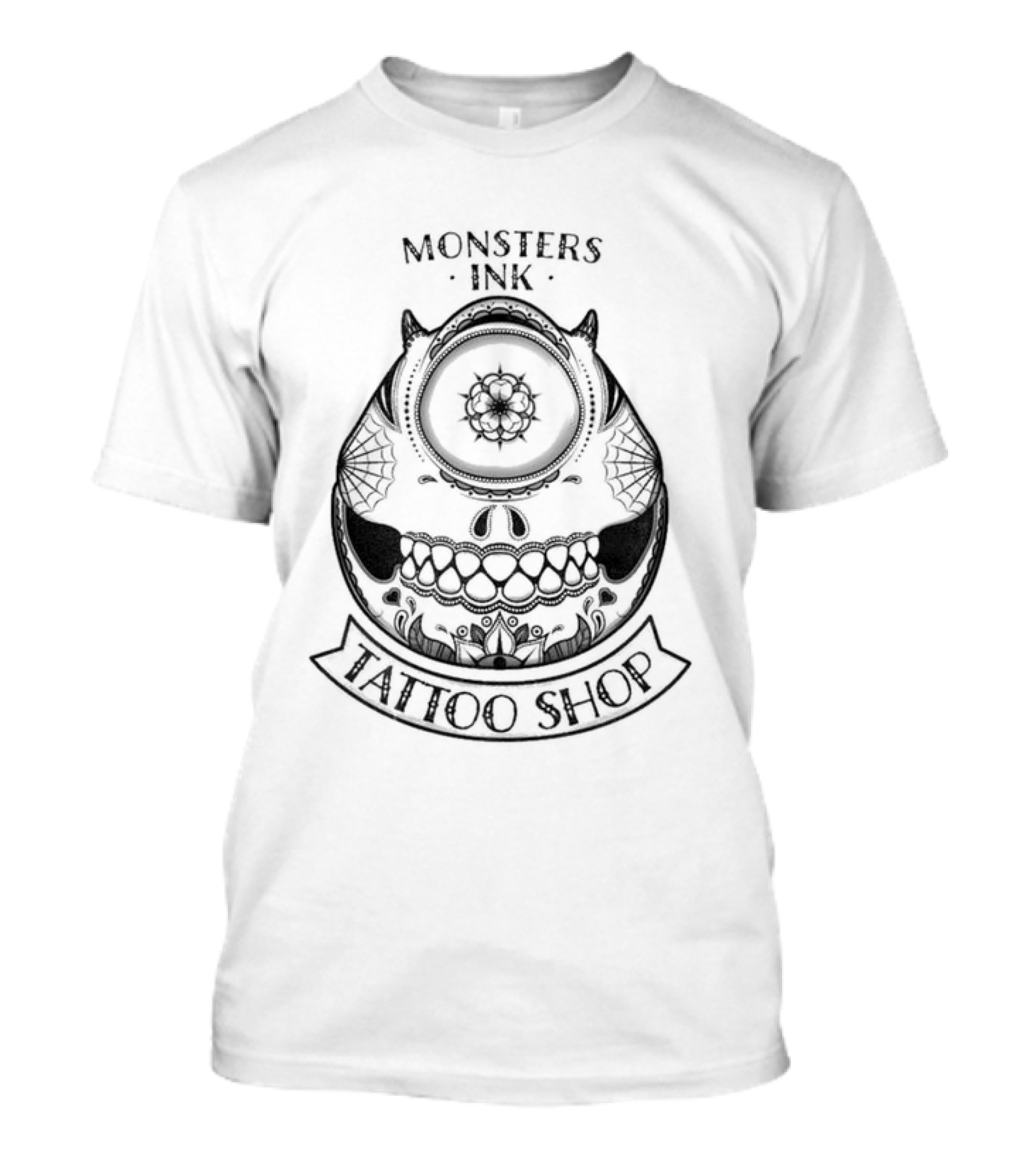 Monsters Ink Mike Tattoo Shop Cyclops Skull T-Shirt