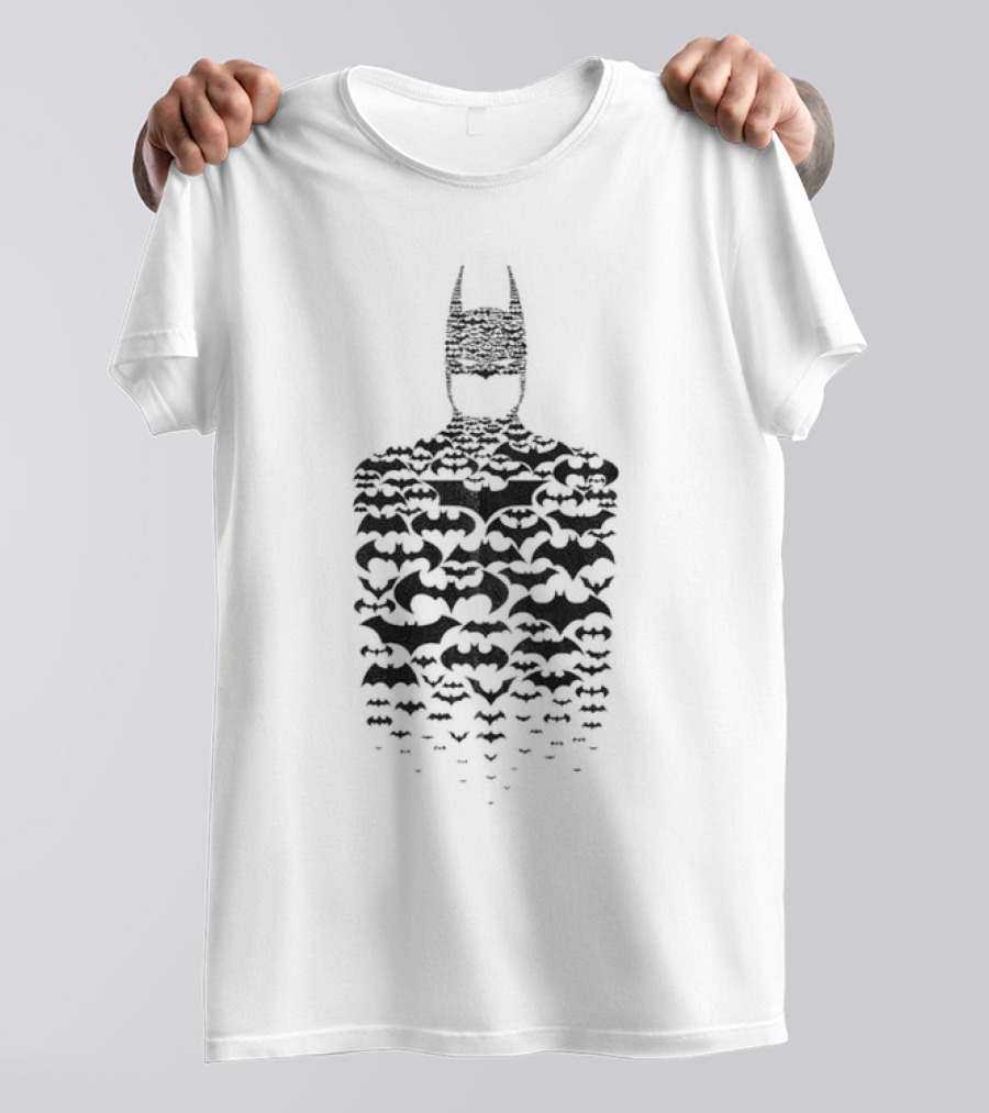 Rising Batman Symbol Silhouette With Bats T-Shirt