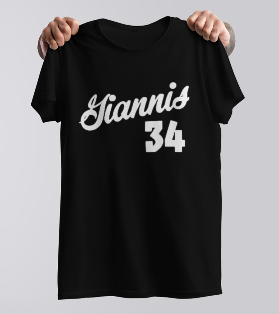 Giannis Antetokounmpo Milwaukee 34 Script Basketball T-Shirt