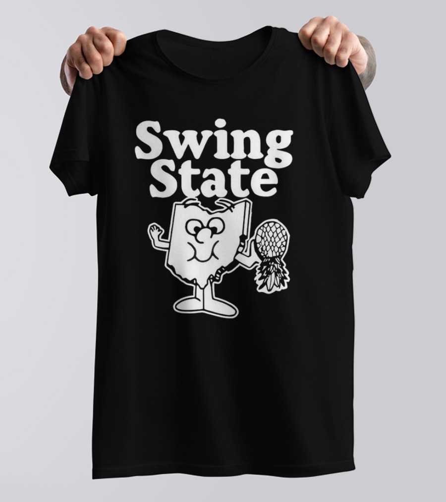 Ohio Swing State Cartoon Character With Bat And Ball T-Shirt