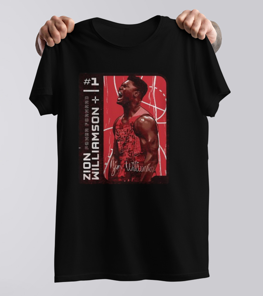 Zion Williamson #1 Power Forward Basketball Signature Card T-Shirt