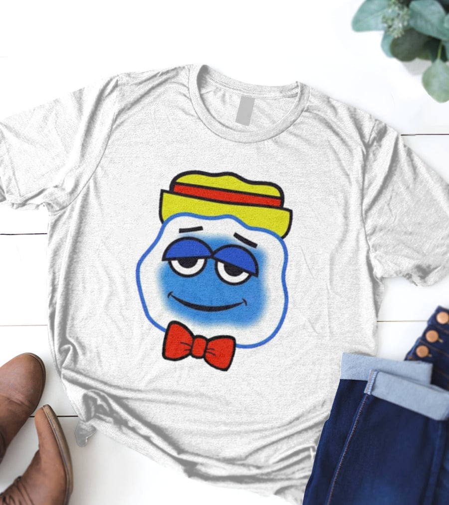 Blooo Ice Cartoon Face With Yellow Hat And Red Bowtie Cute T-Shirt