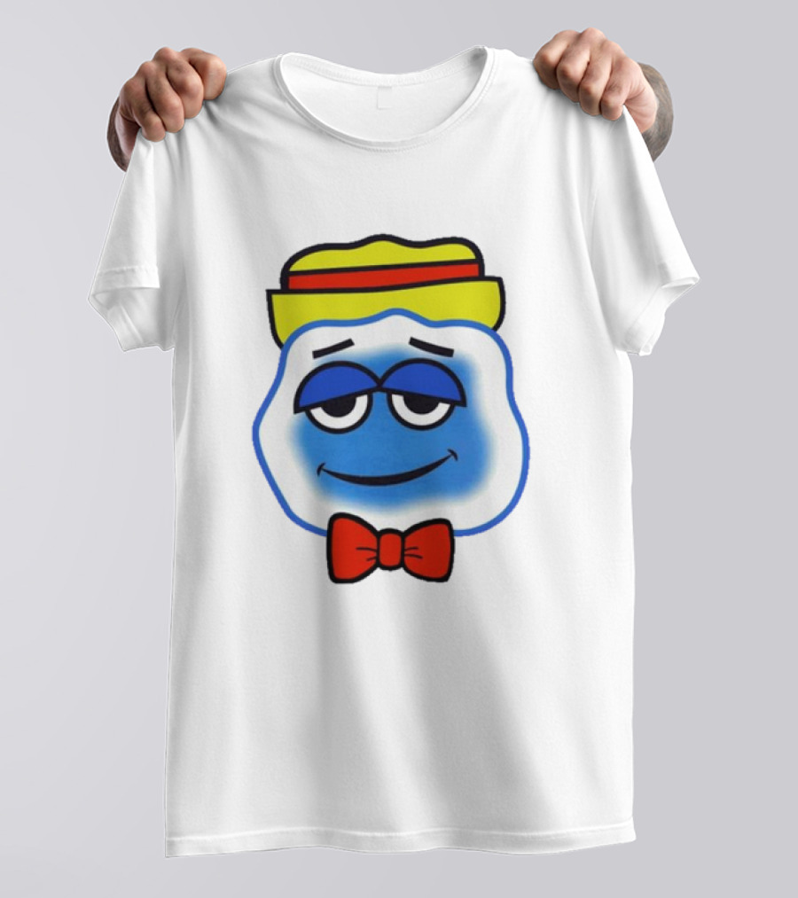 Blooo Ice Cartoon Face With Yellow Hat And Red Bowtie Cute T-Shirt
