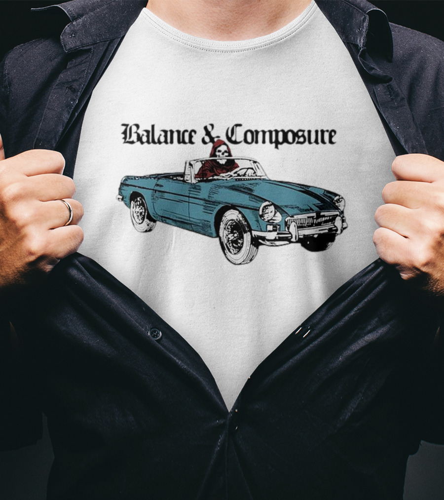 Balance And Composure Grim Reaper Convertible Driver Grey Pullover T-Shirt