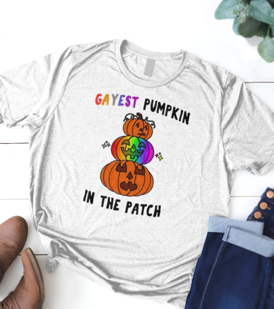 Gayest Pumpkin In The Patch Rainbow Jack-O'-Lanterns T-Shirt