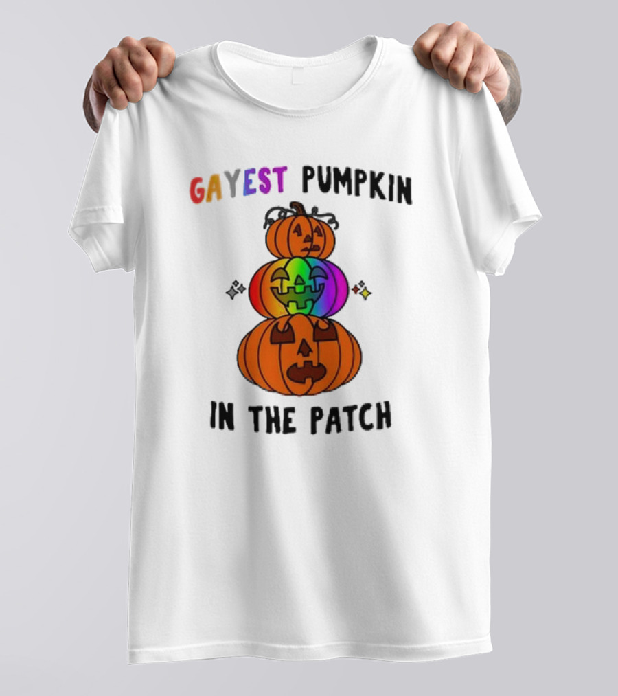 Gayest Pumpkin In The Patch Rainbow Jack-O'-Lanterns T-Shirt