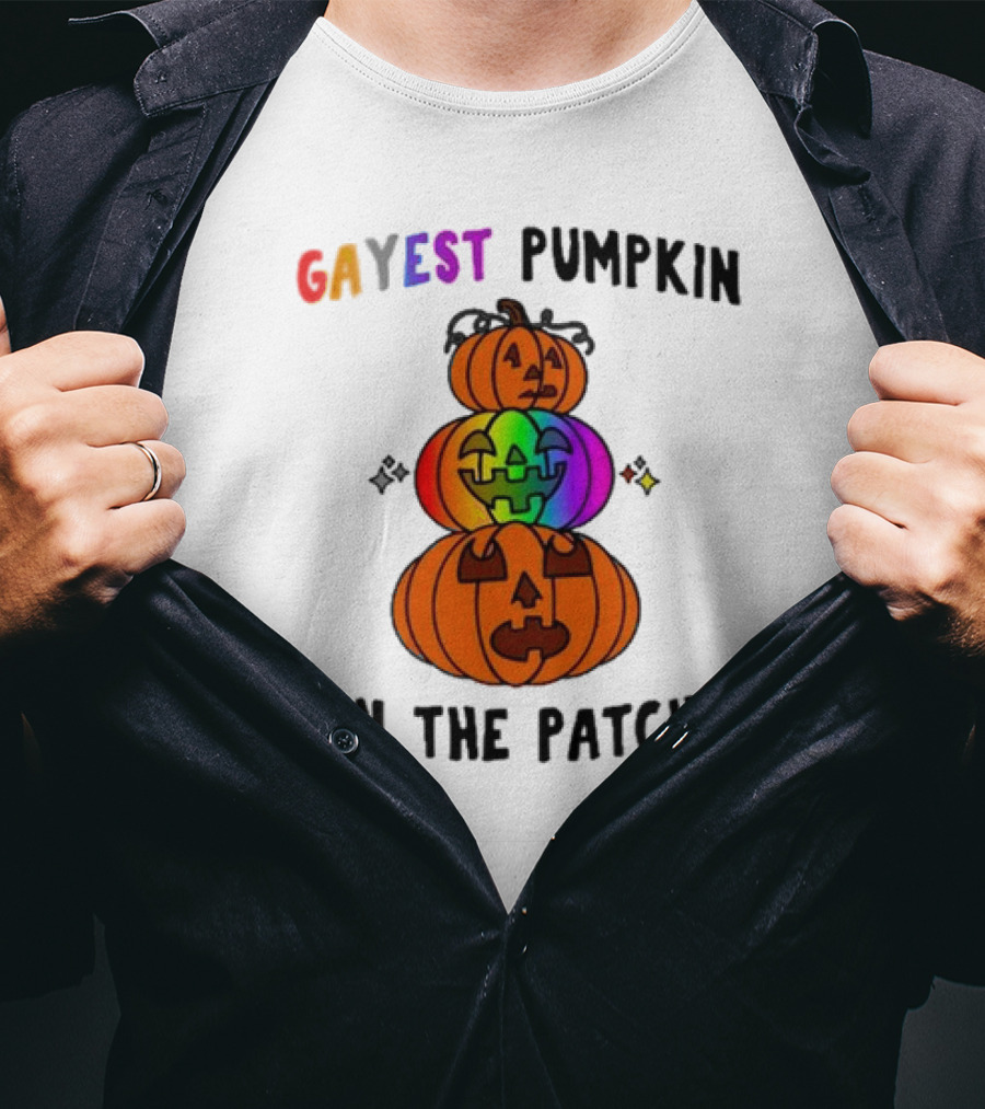 Gayest Pumpkin In The Patch Rainbow Jack-O'-Lanterns T-Shirt