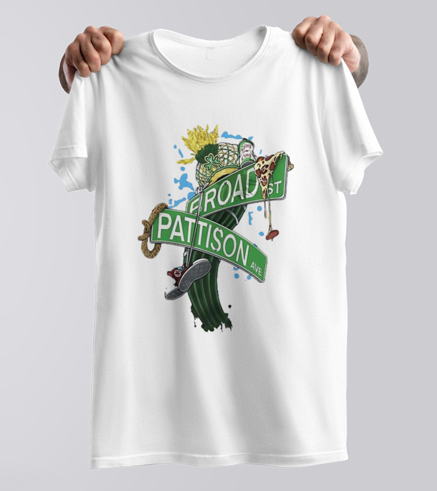 Broad Street Pattison Avenue Philly Icons Pizza Snake Hat Boot T-Shirt