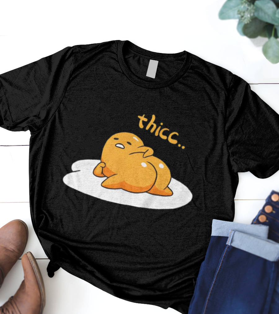 Gudetama Thicc Meme White Egg Yolk Character T-Shirt