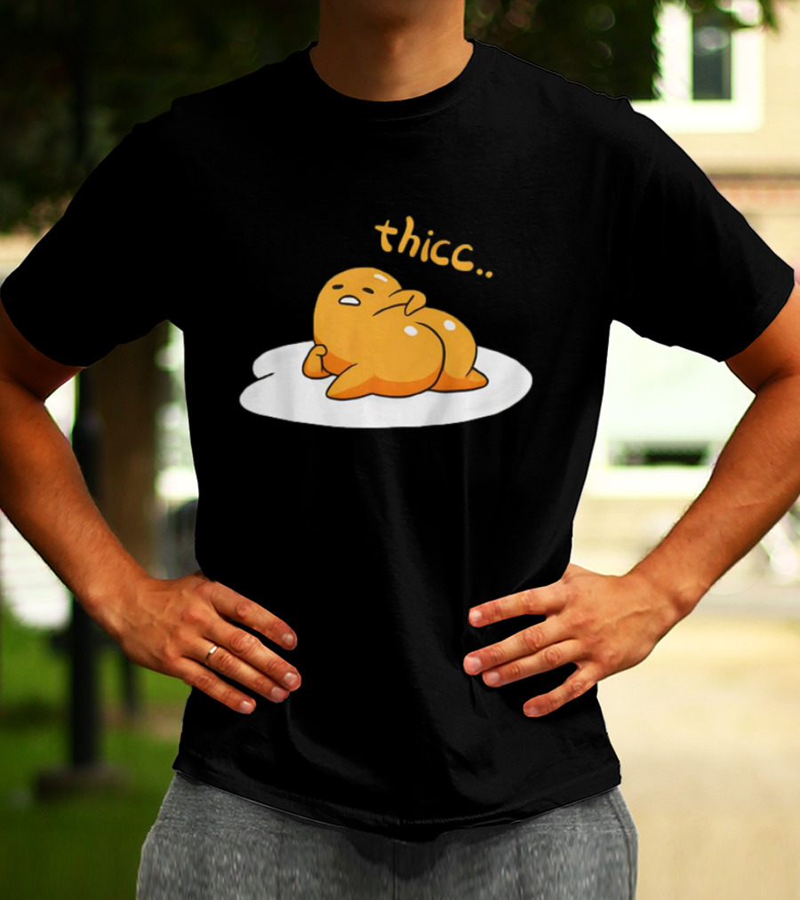 Gudetama Thicc Meme White Egg Yolk Character T-Shirt