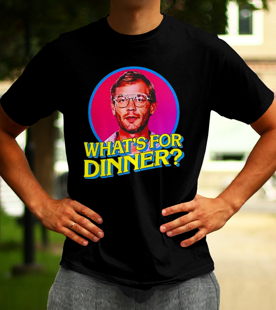 Jeffrey Dahmer What's For Dinner Retro Style Vintage Glasses Circle T-Shirt