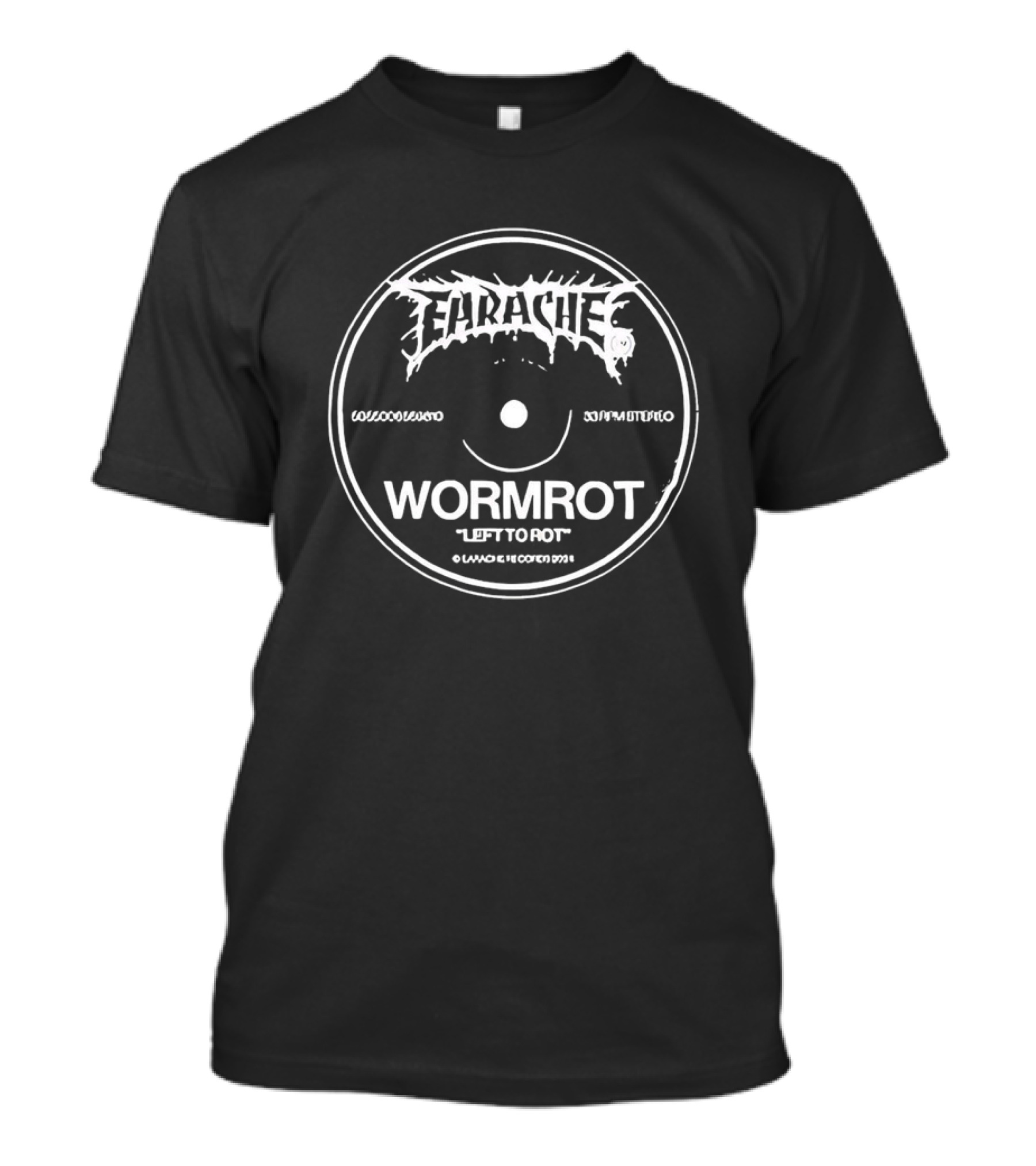 Earache Records Wormrot Left To Rot Vintage Vinyl Label T-Shirt