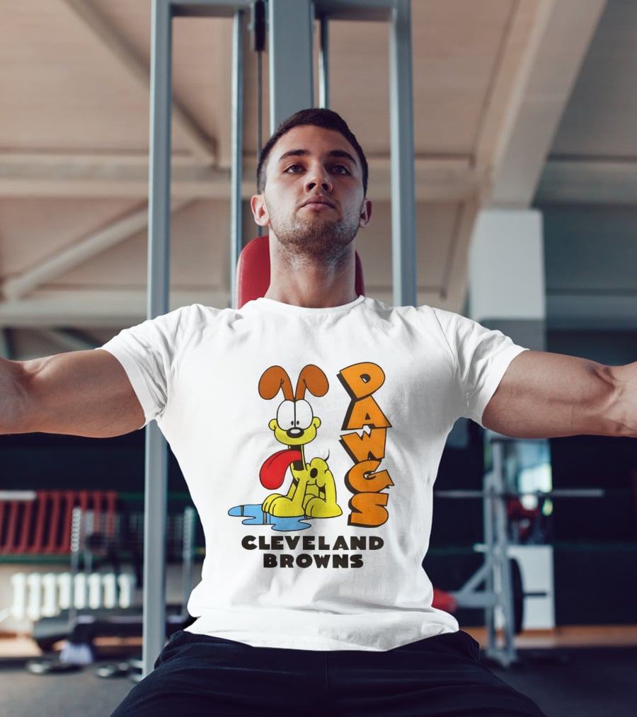 Dawgs Cleveland Browns Odie Garfield Cartoon T-Shirt