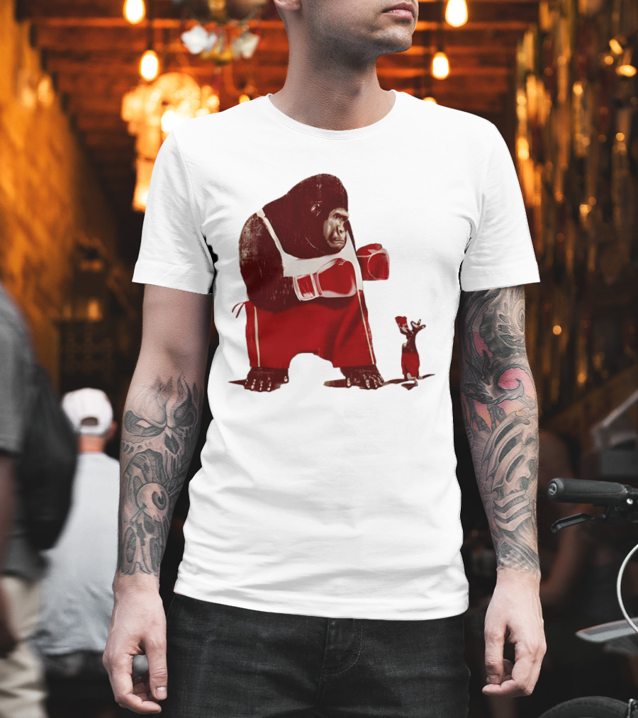 Gorilla Boxing Kangaroo Showdown In Red Boxing Gear T-Shirt