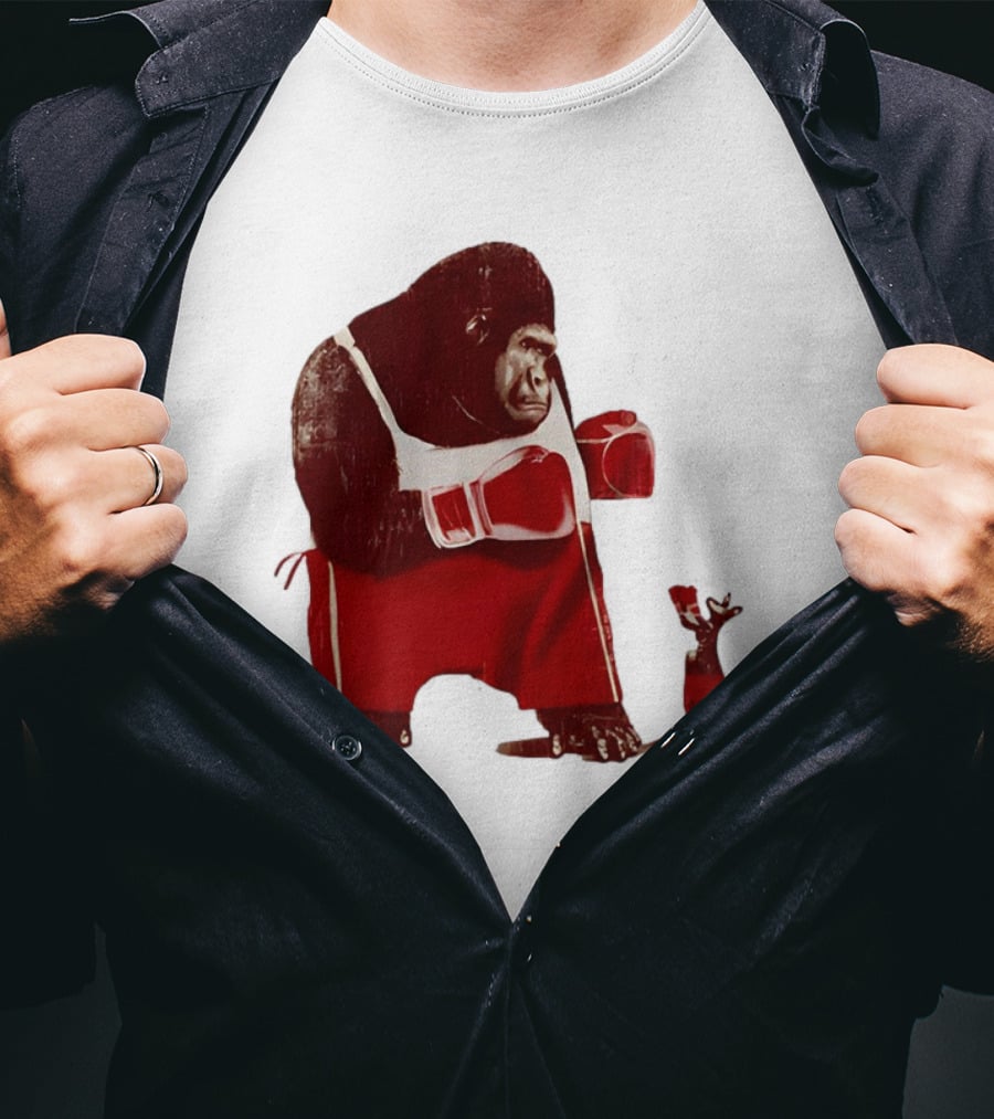 Gorilla Boxing Kangaroo Showdown In Red Boxing Gear T-Shirt