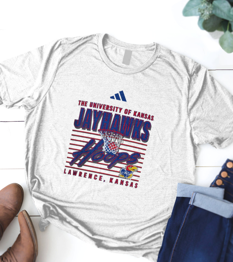 The University Of Kansas Jayhawks Hoops Lawrence Kansas Basketball T-Shirt