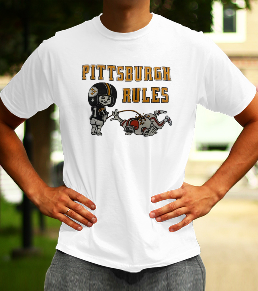 Pittsburgh Rules Steelers Peeing Cleveland Browns T-Shirt