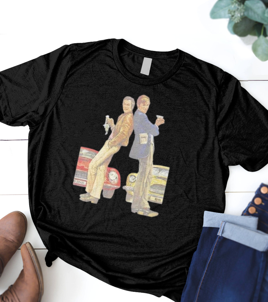 Retro The Persuaders Vintage TV Series Classic Cool Style With Cars T-Shirt