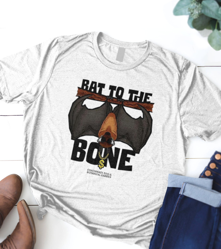 Bat To The Bone Cincinnati Zoo And Botanical Garden Bat Hanging With Dollar Sign Necklace T-Shirt