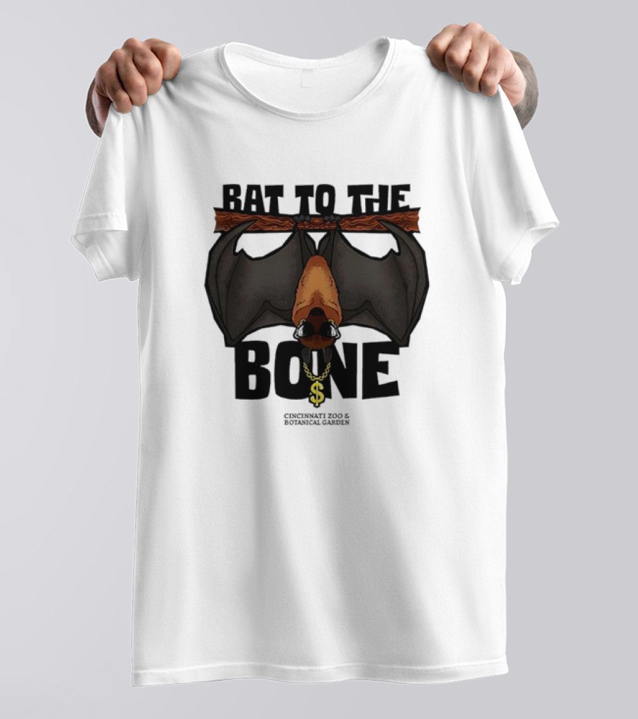 Bat To The Bone Cincinnati Zoo And Botanical Garden Bat Hanging With Dollar Sign Necklace T-Shirt