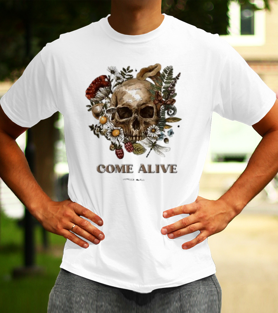 Come Alive Skull Ezekiel 37 Vintage Floral Elements T-Shirt