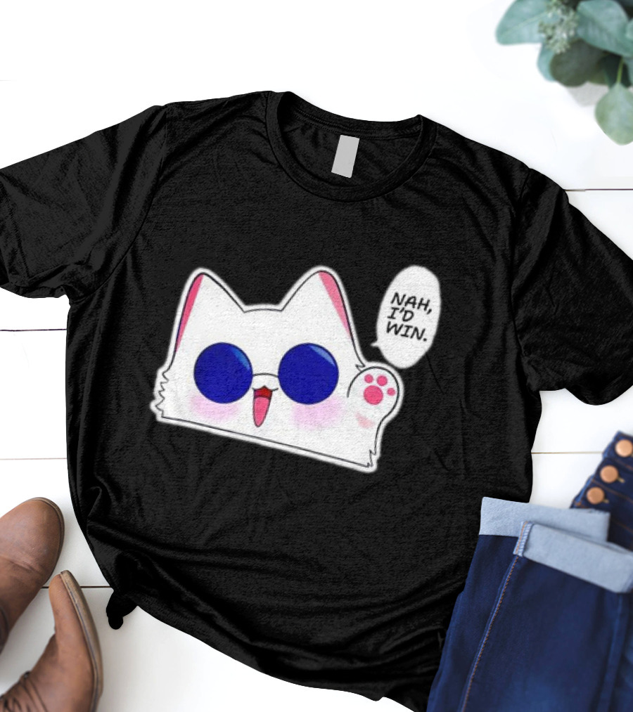 Cute Funny Cat Anime Meme Nah I'd Win Gojo Cat T-Shirt
