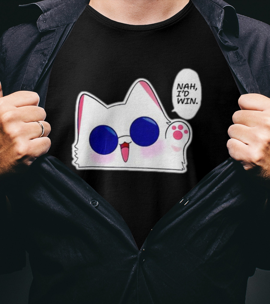 Cute Funny Cat Anime Meme Nah I'd Win Gojo Cat T-Shirt