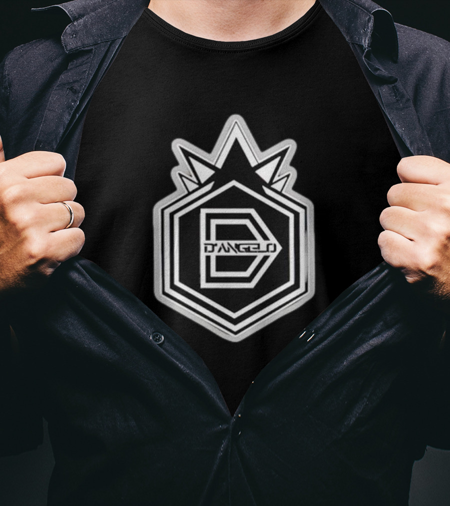 D'Angelo Original Logo Shield Emblem With Spiked Crown T-Shirt