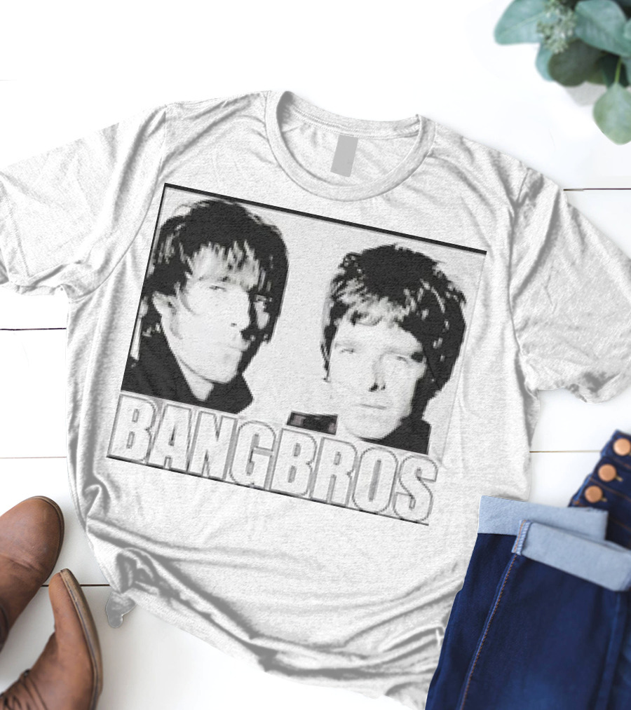 Bangbros Retro Picture Oasis Band Members Black And White Photo T-Shirt