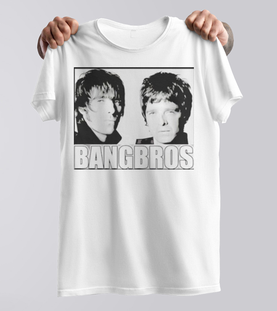Bangbros Retro Picture Oasis Band Members Black And White Photo T-Shirt