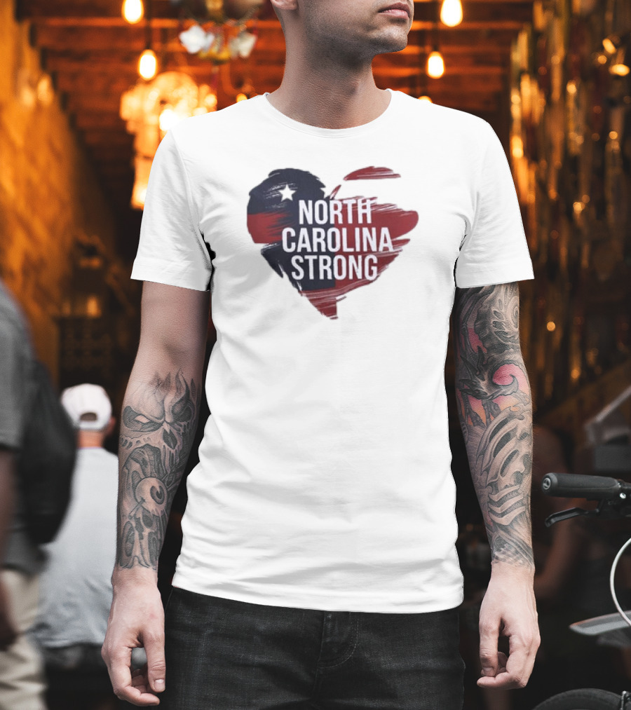North Carolina Strong Heart Hurricane Helene T-Shirt
