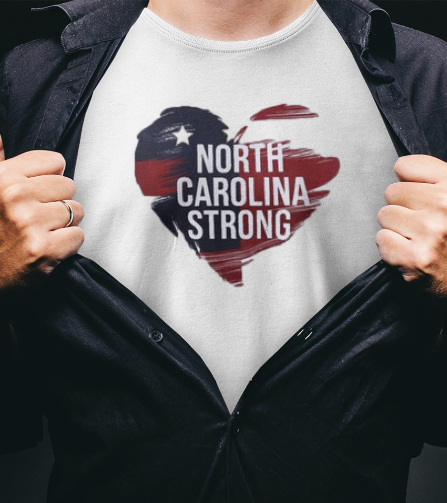 North Carolina Strong Heart Hurricane Helene T-Shirt