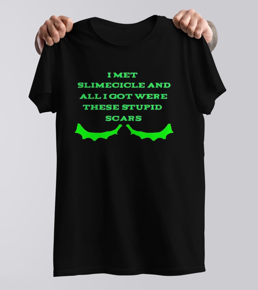 I Met Slimecicle And All I Got Were These Stupid Scars With Green Bat Wings T-Shirt