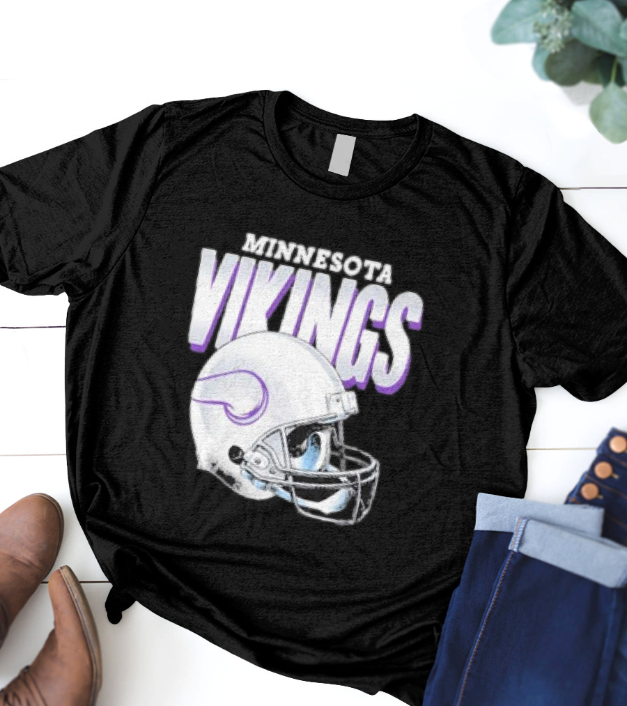Minnesota Vikings Gradient Helmet NFL Merchandise T-Shirt