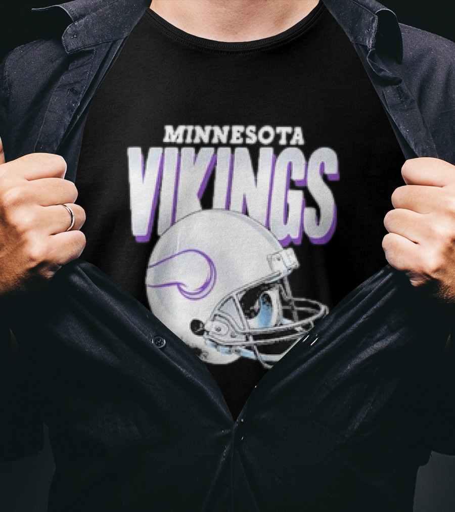 Minnesota Vikings Gradient Helmet NFL Merchandise T-Shirt
