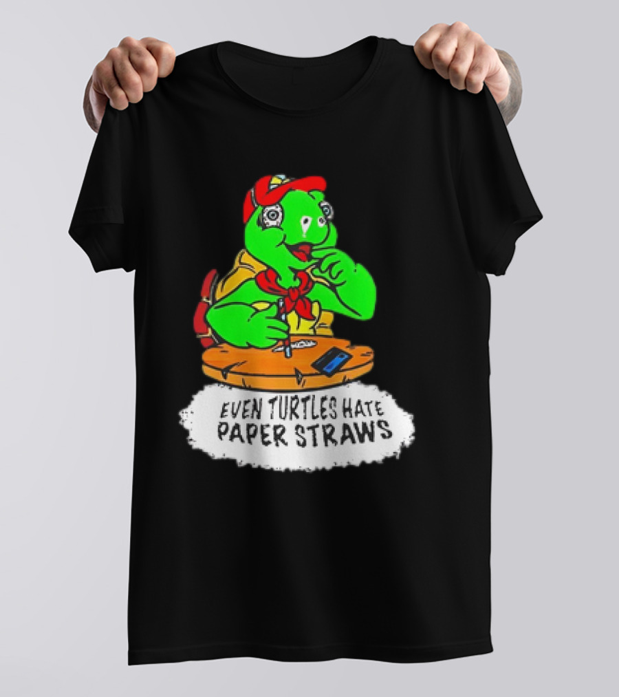 Isaac Butterfield Even Turtles Hate Paper Straws T-Shirt