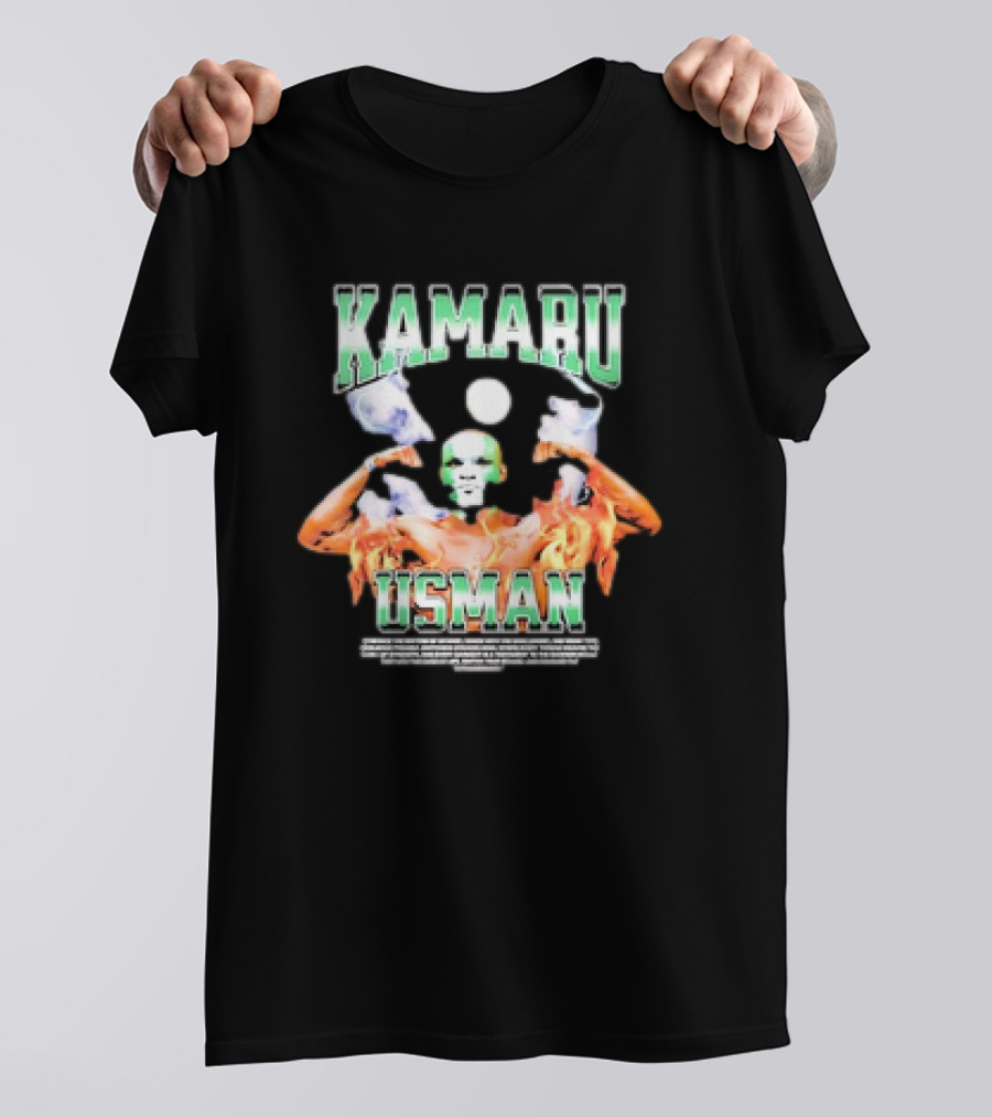 Kamaru Usman Warrior Spirit Flames And Smoke T-Shirt