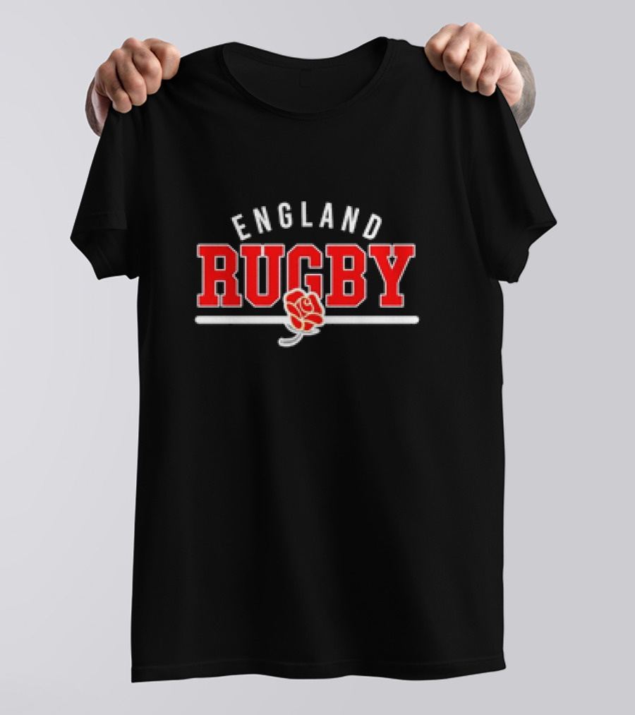 England Rugby Wordmark Supersoft Logo With Rose Emblem T-Shirt