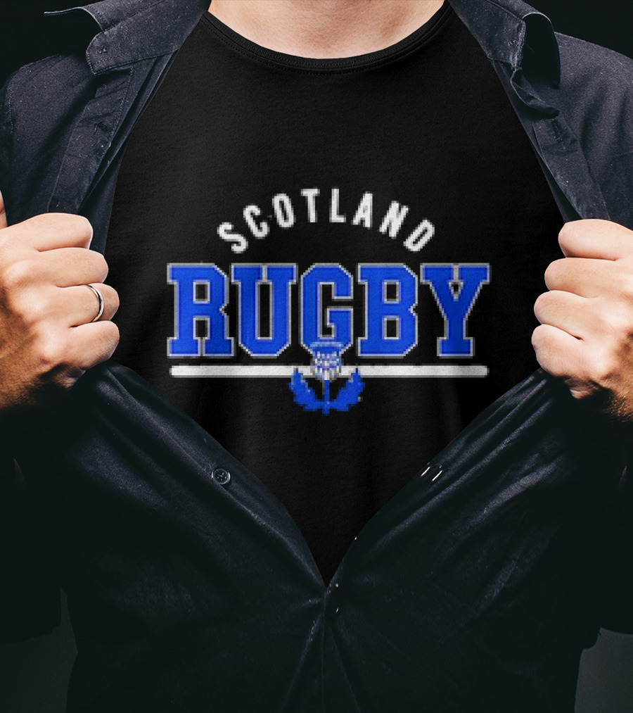 Scotland Rugby Wordmark Thistle Emblem Supersoft T-Shirt